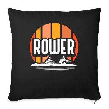 Rower Rowing Rowing Boat Rowing Rowing - Sofa pillowcase 17,3'' x 17,3'' (45 x 45 cm) - black - Front