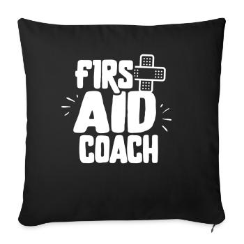 Erste Hilfe Trainer Kurs Sofortmaßnahmen Lehrer - Sofakissenbezug 45 x 45 cm - Schwarz - Vorne