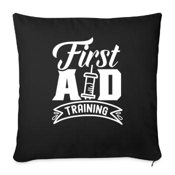 Training in First Aid Course First Aid - Sofa pillowcase 17,3'' x 17,3'' (45 x 45 cm) - black - Front