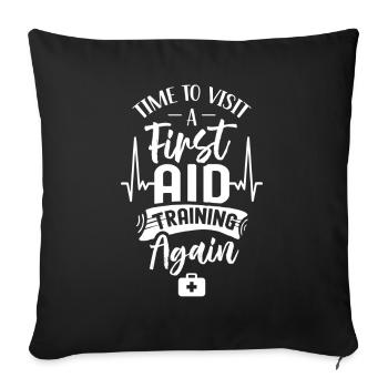 Il est temps d’assister à nouveau à un cours de secourisme - Housse de coussin décorative 45 x 45 cm - noir - Devant