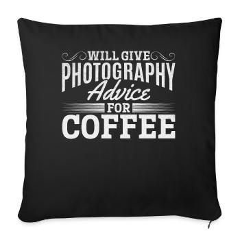 Je donne des conseils sur la photographie pour le café - photo - Housse de coussin décorative 45 x 45 cm - noir - Devant