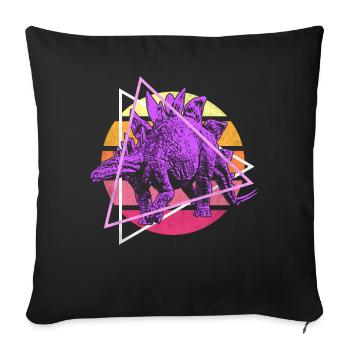 Vaporwave Stegosaurus Dinosaurier - Sofakissenbezug 45 x 45 cm - Schwarz - Vorne
