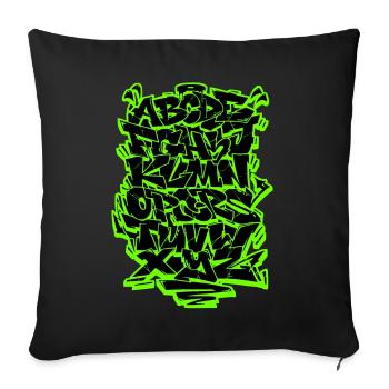 Graffiti Alphabet Wildstyle Hip Hop Street Art Urb - Sofakissenbezug 45 x 45 cm - Schwarz - Vorne