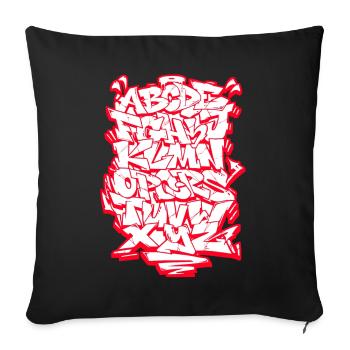 Graffiti Alphabet Hip Hop Street Art Wildstyle - Sofakissenbezug 45 x 45 cm - Schwarz - Vorne