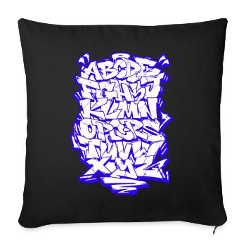 Graffiti Wildstyle Alphabet Hip Hop Street Art Urb - Sofakissenbezug 45 x 45 cm - Schwarz - Vorne