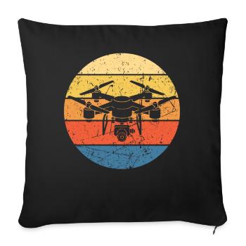 Drone Drone Pilot Drone Operator Quadcopter - Sofa pillowcase 17,3'' x 17,3'' (45 x 45 cm) - black - Front