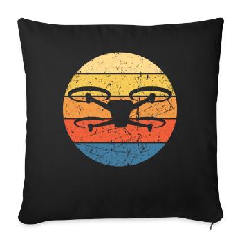 Drone Drone Pilot Drone Operator Quadcopter - Sofa pillowcase 17,3'' x 17,3'' (45 x 45 cm) - black - Front
