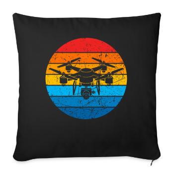 Drone Drone Pilot Drone Operator Quadcopter - Sofa pillowcase 17,3'' x 17,3'' (45 x 45 cm) - black - Front