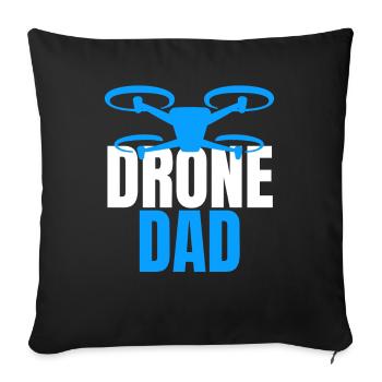 Drone Dad Drone Pilote Opérateur de Drone - Housse de coussin décorative 45 x 45 cm - noir - Devant