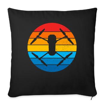 Drone Drone Pilote Drone Opérateur Quadcopter - Housse de coussin décorative 45 x 45 cm - noir - Devant