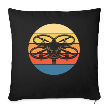 Drone Drone Pilot Drone Operator Quadcopter - Sofa pillowcase 17,3'' x 17,3'' (45 x 45 cm) - black - Front