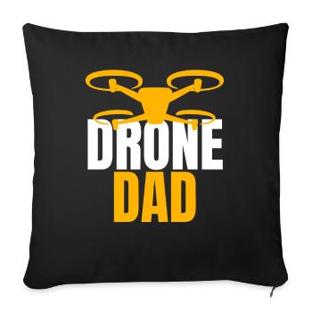 Drone Dad Drone Pilote Opérateur de Drone - Housse de coussin décorative 45 x 45 cm - noir - Devant