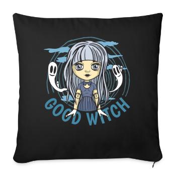 Süße gute Hexe Kawaii Anime Wicca Chibi okkult Pas - Sofakissenbezug 45 x 45 cm - Schwarz - Vorne