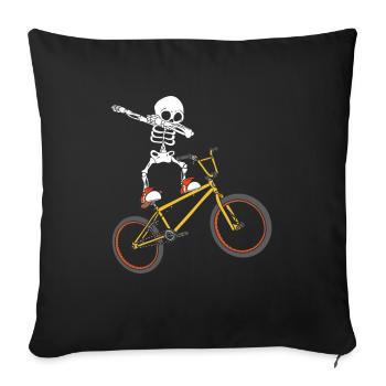 Dabbing Skeleton BMX Rider Stunt Bicycle Cyclist - Sofa pillowcase 17,3'' x 17,3'' (45 x 45 cm) - black - Front