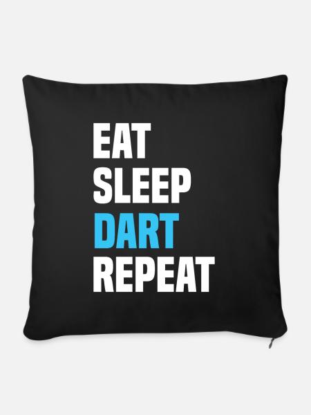 Eat Sleep Dart Repeat - Sofakissenbezug 45 x 45 cm - Schwarz