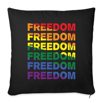 Liberté Arc-en-ciel Fierté Liberté Paix - Housse de coussin décorative 45 x 45 cm - noir - Devant