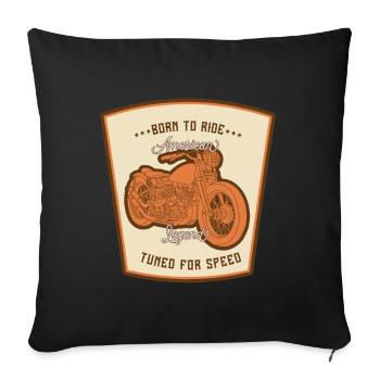 Bikers, motorcyclists - Sofa pillowcase 17,3'' x 17,3'' (45 x 45 cm) - black - Front
