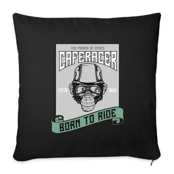 Bikers, motorcyclists - Sofa pillowcase 17,3'' x 17,3'' (45 x 45 cm) - black - Front