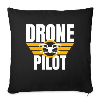 Drone Drone Pilot Drone Operator Quadcopter - Sofa pillowcase 17,3'' x 17,3'' (45 x 45 cm) - black - Front