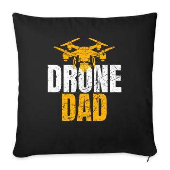 Drone Dad Drone Pilote Opérateur de Drone - Housse de coussin décorative 45 x 45 cm - noir - Devant