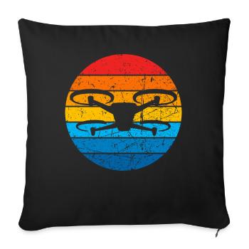 Drone Drone Pilot Drone Operator Quadcopter - Sofa pillowcase 17,3'' x 17,3'' (45 x 45 cm) - black - Front