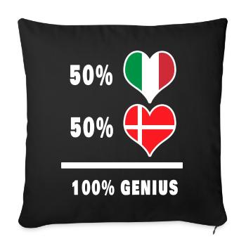 Italien und Dänemark genial / Geschenk - Sofakissenbezug 45 x 45 cm - Schwarz - Vorne