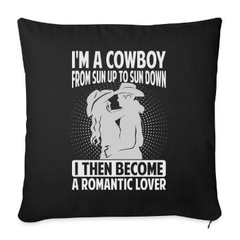 Je suis un cow-boy du soleil au coucher du soleil - Texas - Housse de coussin décorative 45 x 45 cm - noir - Devant