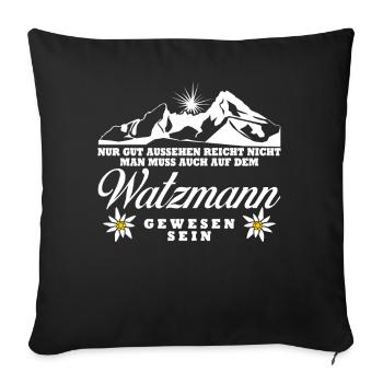 Watzmann Wandern Bergsteigen - Sofakissenbezug 45 x 45 cm - Schwarz - Vorne