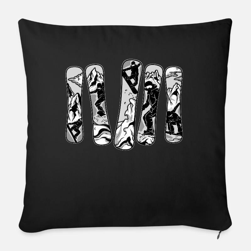 Snowboarder Snowboarden Wintersport Hobby Geschenk - Sofakissenbezug 45 x 45 cm - Schwarz