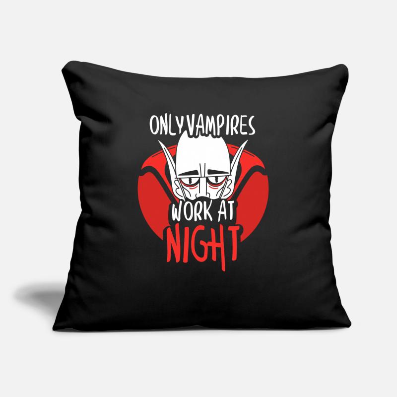 Only vampires work day shift sayings at night Sofa pillowcase 17,3'' x 17,3'' (45 x 45 cm)