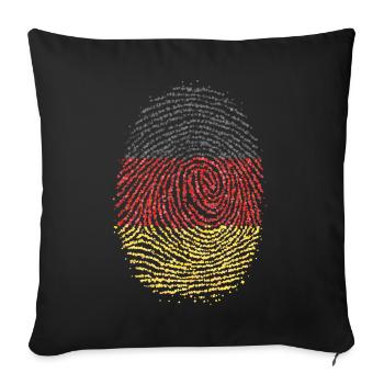 Allemand Allemagne Drapeau allemand d’empreintes digitales - Housse de coussin décorative 45 x 45 cm - noir - Devant