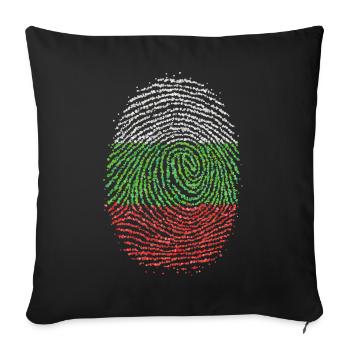 Bulgaria Flag Fingerprint Bulgarian Homeland - Sofa pillowcase 17,3'' x 17,3'' (45 x 45 cm) - black - Front