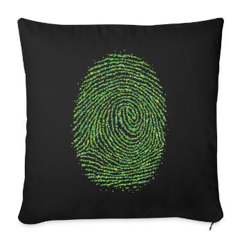 Environnement Climat Empreinte Digitale Pouce Vert - Housse de coussin décorative 45 x 45 cm - noir - Devant