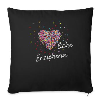 Kindergarten Kindergarten Kiga Kindergarten Teacher - Sofa pillowcase 17,3'' x 17,3'' (45 x 45 cm) - black - Front