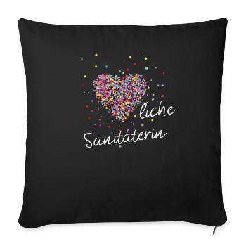 Warm paramedic ambulance gift - Sofa pillowcase 17,3'' x 17,3'' (45 x 45 cm) - black - Front