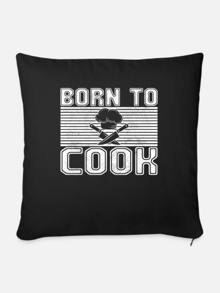 Kochen - Sofakissenbezug 45 x 45 cm - Schwarz