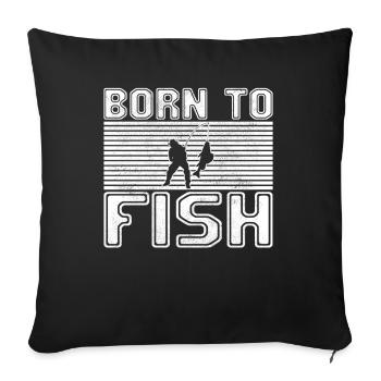 Pêche - Housse de coussin décorative 45 x 45 cm - noir - Devant