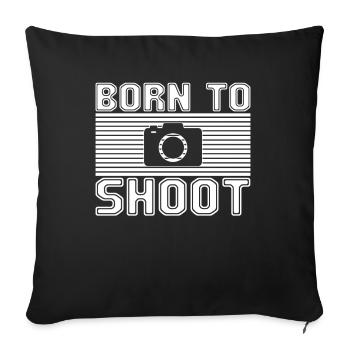 Photograph - Sofa pillowcase 17,3'' x 17,3'' (45 x 45 cm) - black - Front