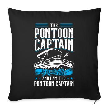 Je suis le capitaine du ponton - Bateau ponton - Housse de coussin décorative 45 x 45 cm - noir - Devant