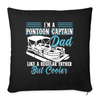 Je suis un capitaine de ponton papa - Bateau ponton - Housse de coussin décorative 45 x 45 cm - noir - Devant
