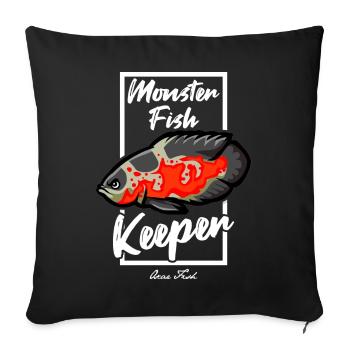 Monster Fish Keeper Oscar Fish - Housse de coussin décorative 45 x 45 cm - noir - Devant