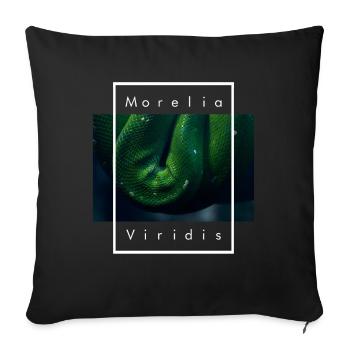 Arbre vert Python Morelia Viridis Serpent - Housse de coussin décorative 45 x 45 cm - noir - Devant