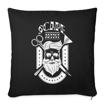 Aquascaper Retro Aquarium Fish Keeper Aquascape - Sofa pillowcase 17,3'' x 17,3'' (45 x 45 cm) - black - Front