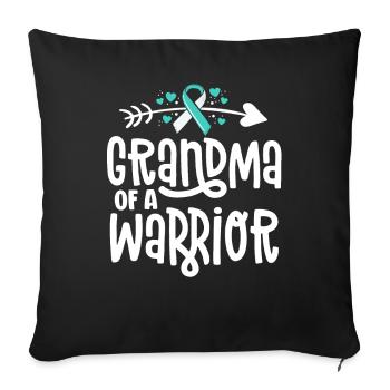 Grandma Of A Warrior Teal Cervical Cancer Family - Sofa pillowcase 17,3'' x 17,3'' (45 x 45 cm) - black - Front