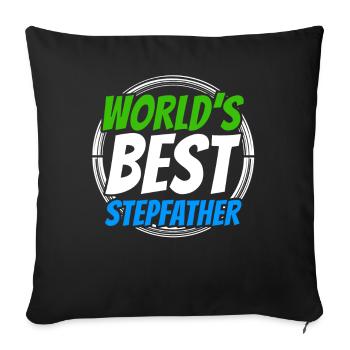 Der Beste Stiefvater Der Welt Stepdad Stiefpapa - Sofakissenbezug 45 x 45 cm - Schwarz - Vorne