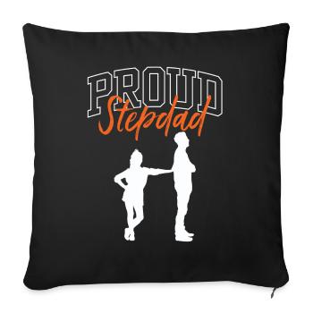 Fier beau-père Beau-père Beau-père Fête des pères - Housse de coussin décorative 45 x 45 cm - noir - Devant