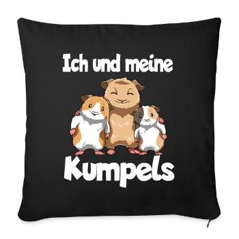 Ich und meine Kumpels - Meerschweinchen - Sofakissenbezug 45 x 45 cm - Schwarz - Vorne