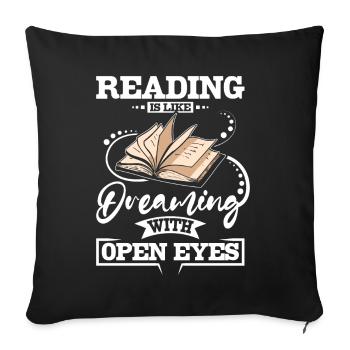 Lire, c’est comme rêver - Housse de coussin décorative 45 x 45 cm - noir - Devant