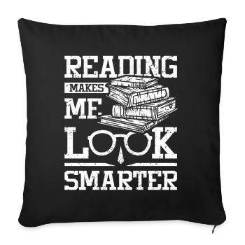 Lire me fait paraître plus intelligent - Housse de coussin décorative 45 x 45 cm - noir - Devant