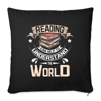 La lecture peut aider à comprendre le monde - Housse de coussin décorative 45 x 45 cm - noir - Devant